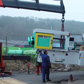 AKI takes delivery of latest Arburg injection moulding machine - Arburg 150T Delivery 1